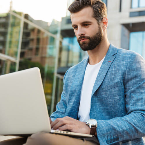 Businessman on Laptop