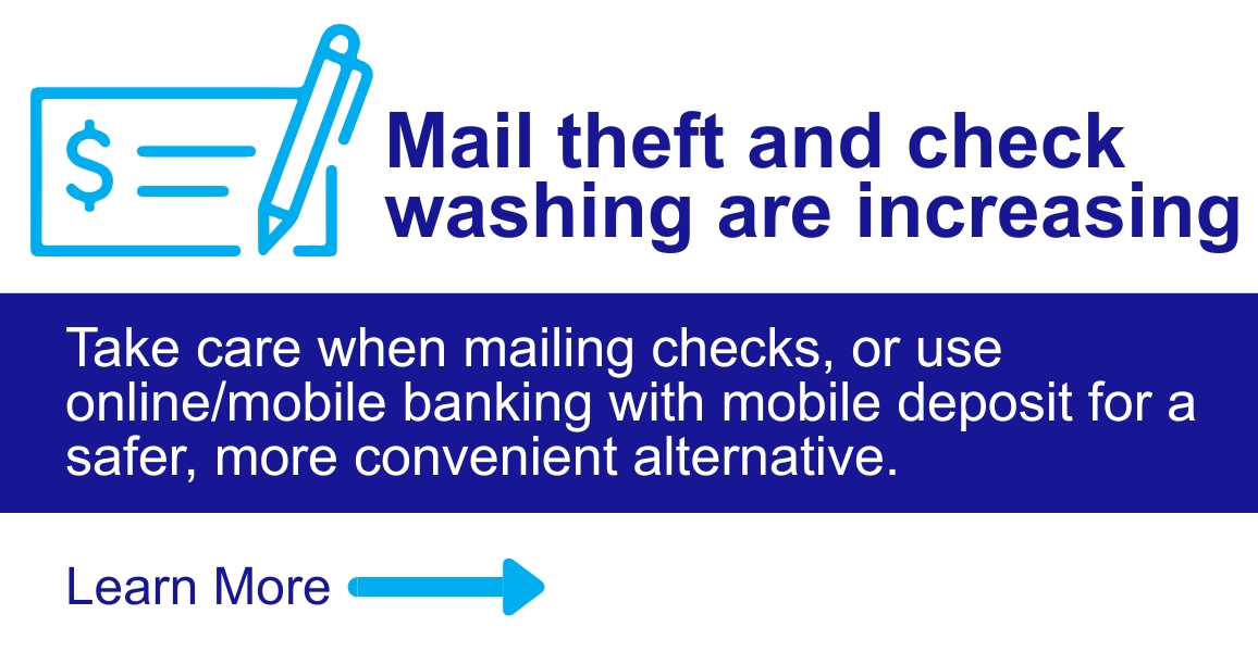 Mail theft and check washing are increasing