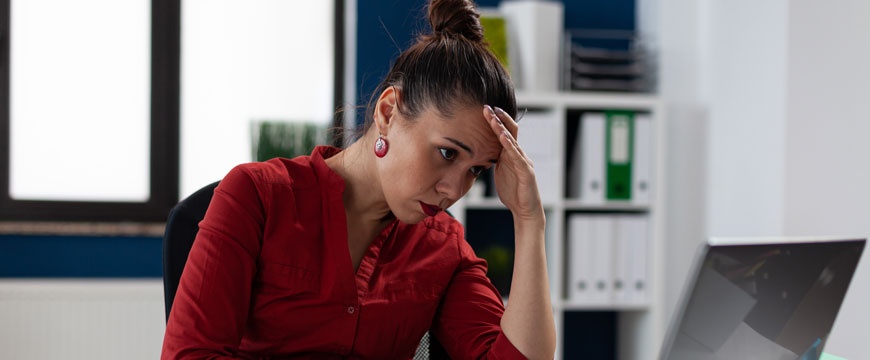 Girl Looking at a Computer Screen Confused