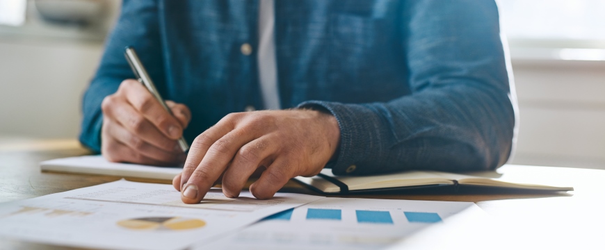 Man working on paperwork