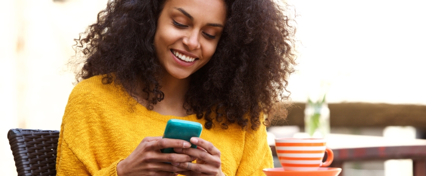 Woman using cell phone